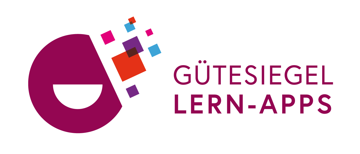 Offizielles Logo Gütesiegel Lern-Apps – Zertifizierung für pädagogisch wertvolle Bildungssoftware.