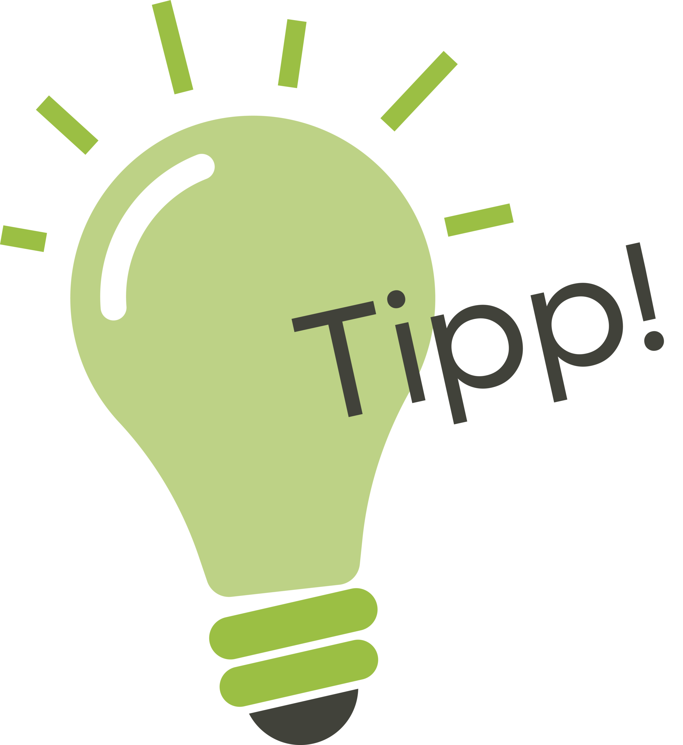 Eine grüne leuchtende Glühbirne mit dem Schriftzug Tipp! als Symbol für hilfreiche Ratschläge.