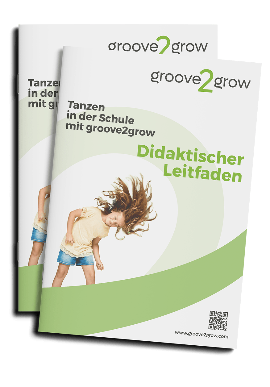 Didaktischer Leitfaden: Pädagogisches Fundament für Tanz Ein Buch-Icon mit einem Gehirn-Symbol – Illustriert den didaktischen Leitfaden für Tanz und Bewegung im Unterricht.