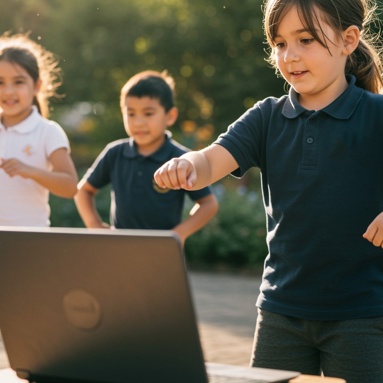 Schüler*innen starten aktiv mit groove2grow und digitalen Medien in das neue Semester.
